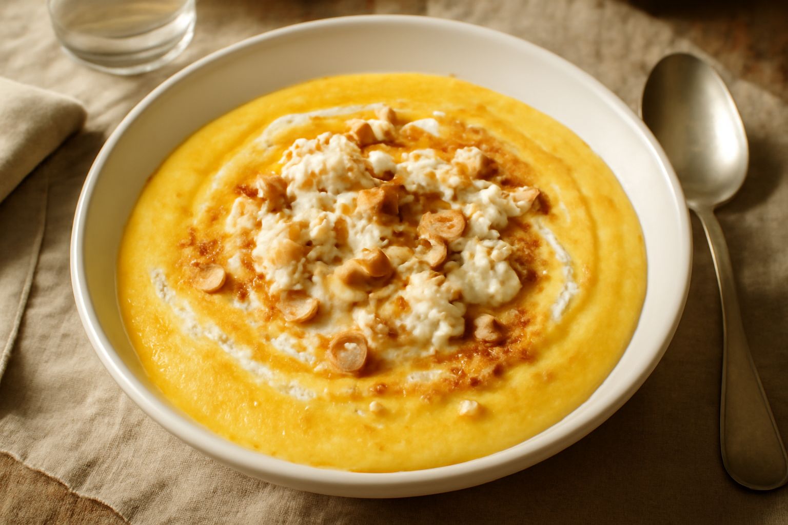 Polenta dolce con ricotta