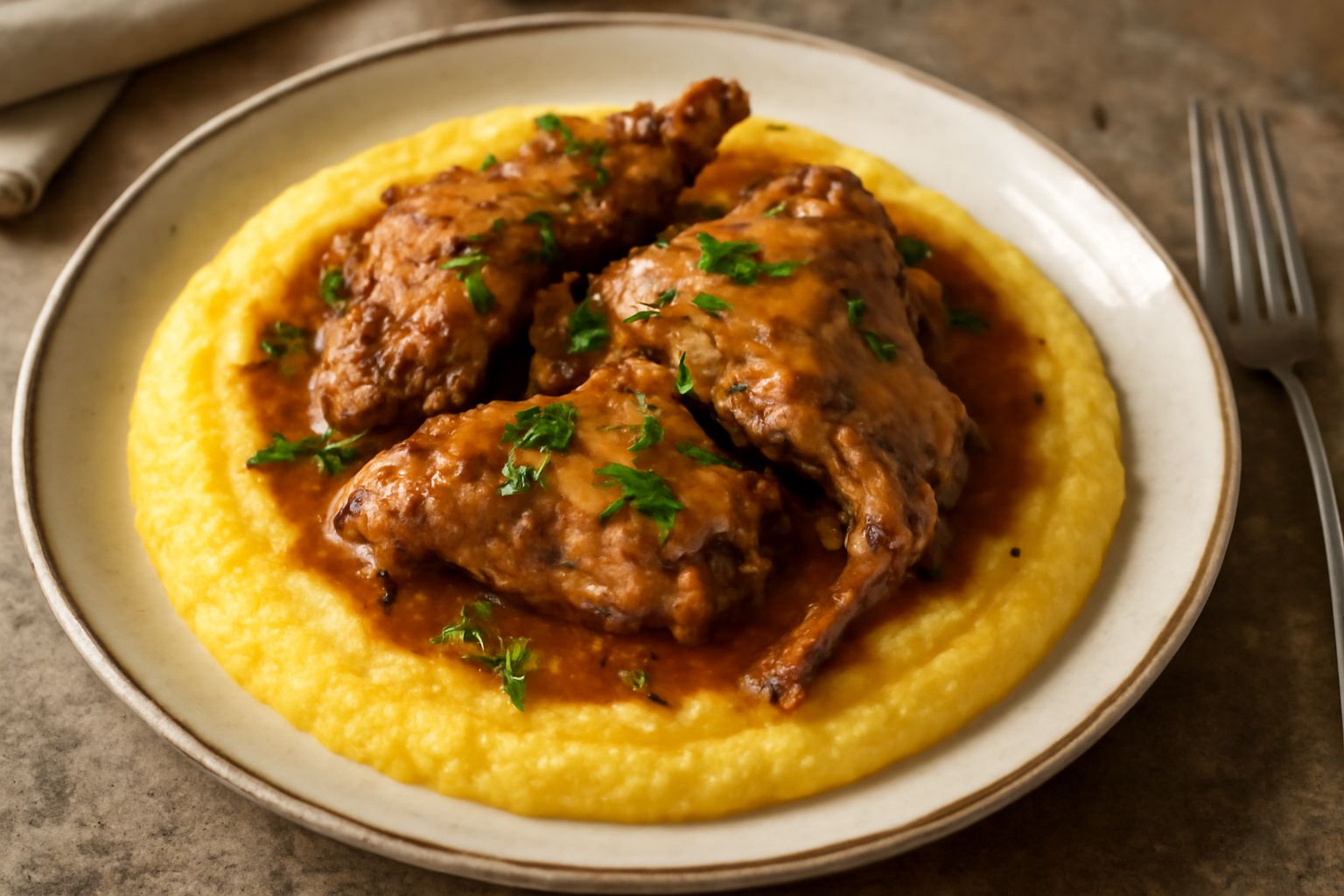 Polenta e coniglio
