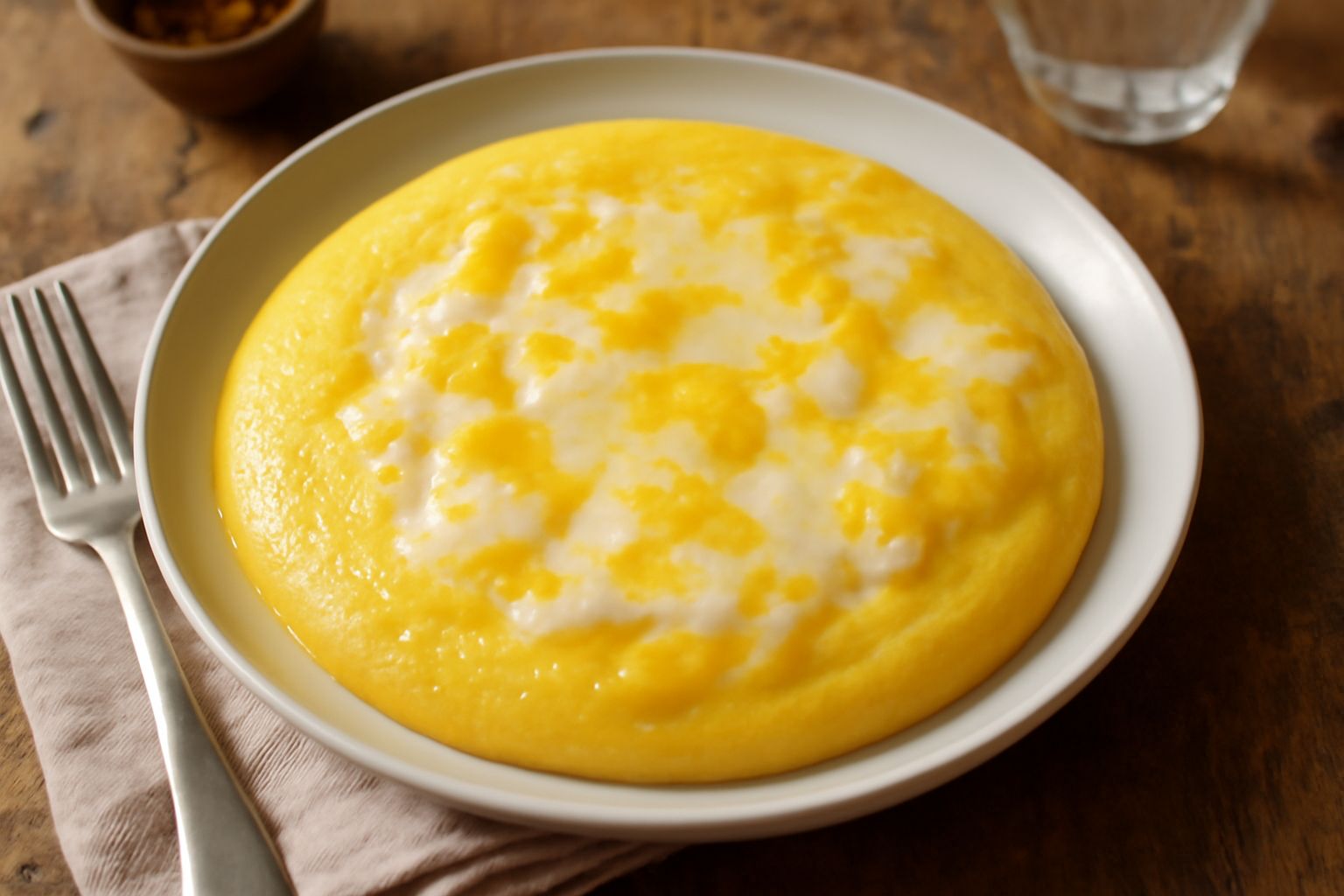 Polenta e formaggio fuso