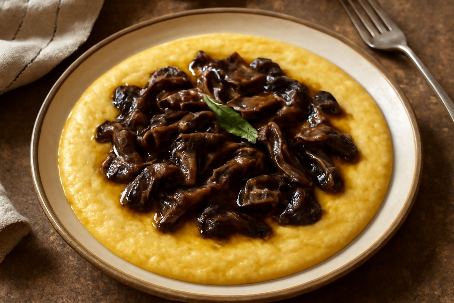 Polenta e funghi secchi