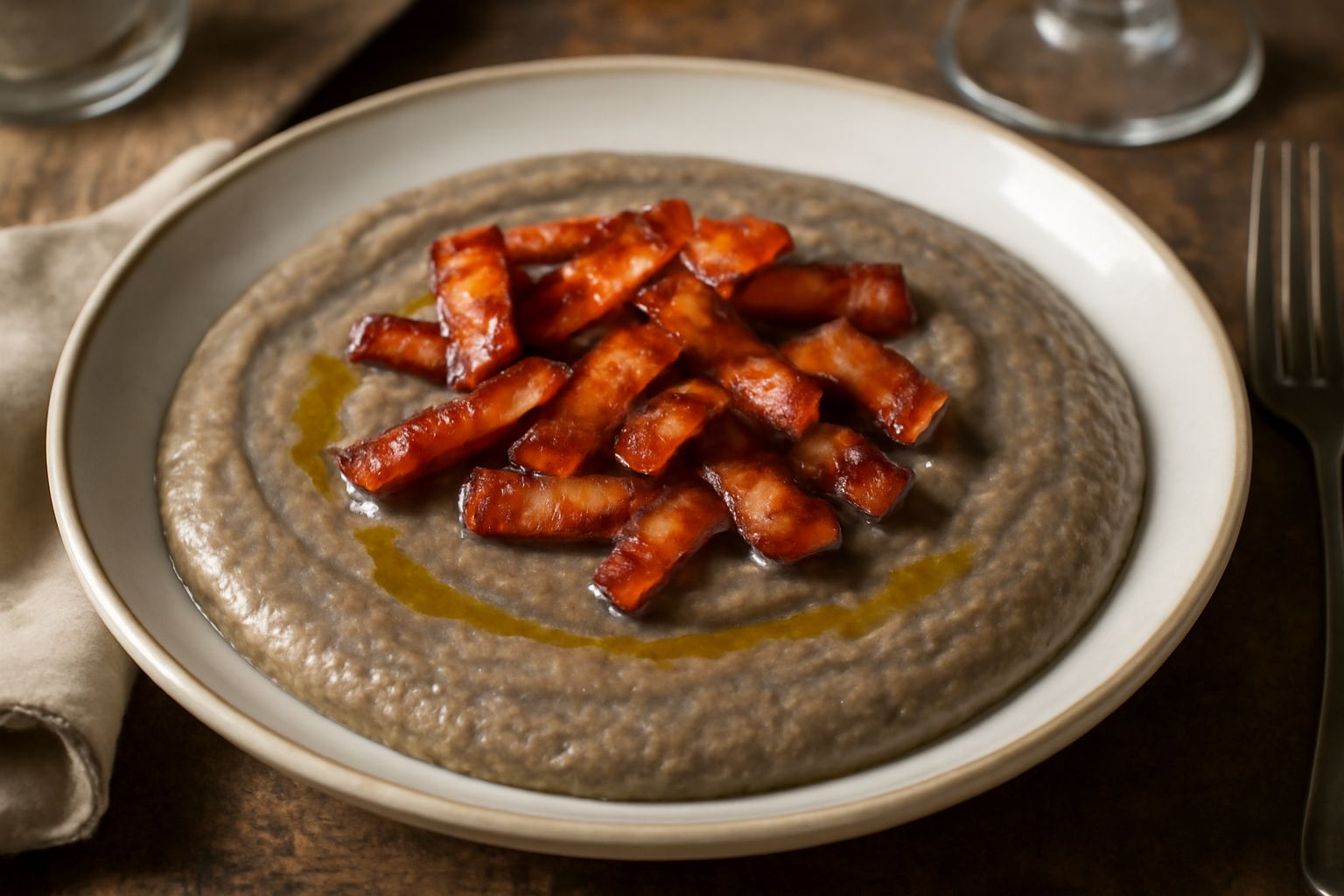 Polenta saracena con rigatino