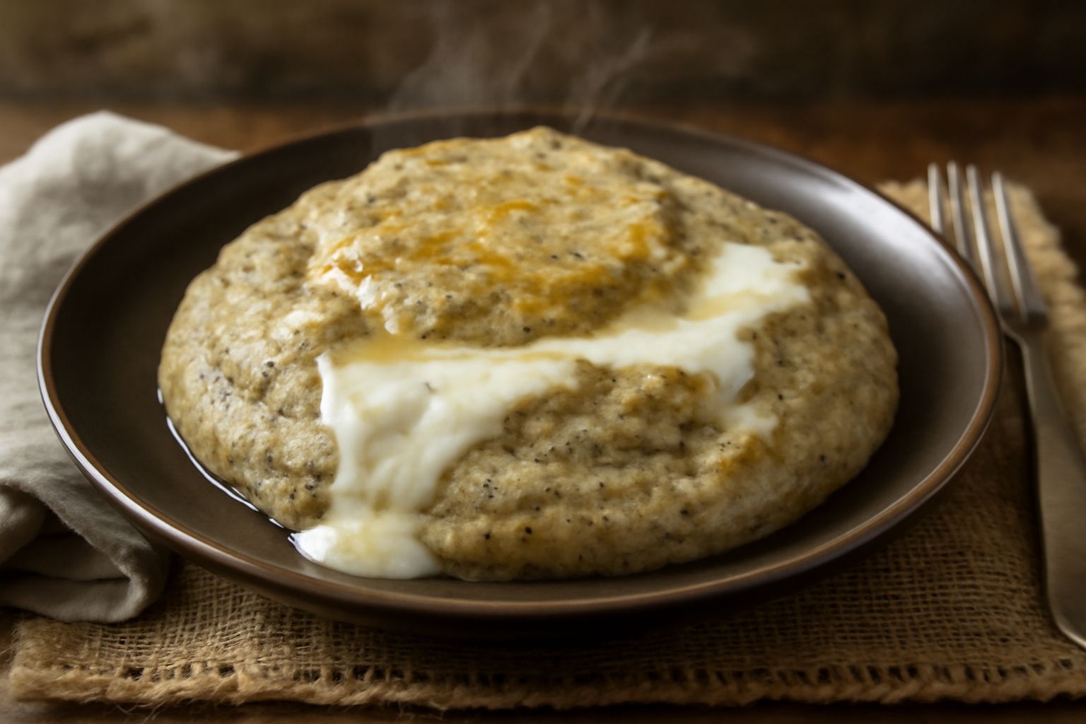 Polenta taragna con formaggi