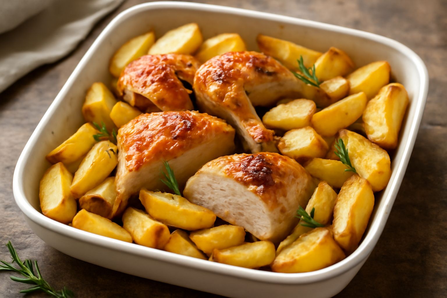 Pollo al forno con patate