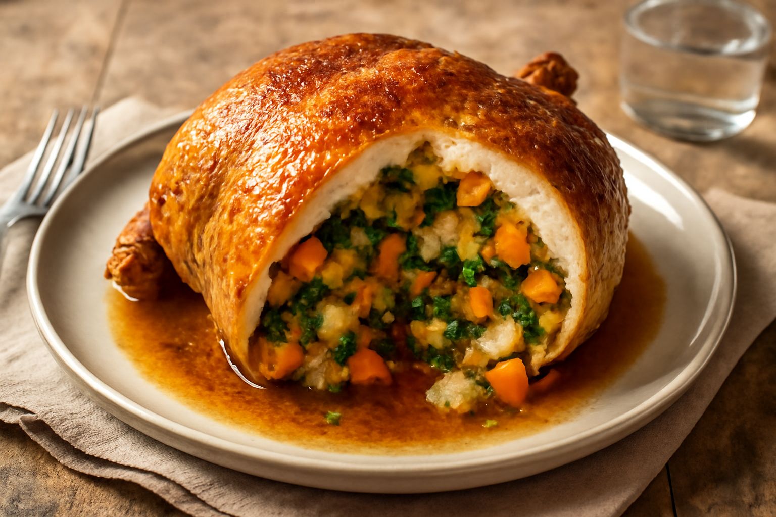Pollo ripieno alla contadina