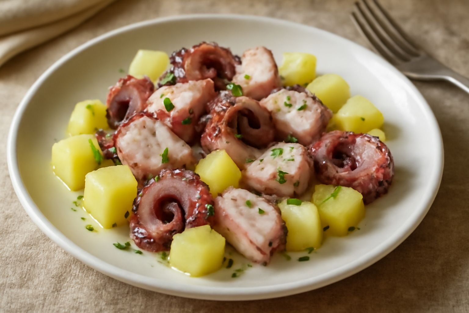 Polpo bollito con patate