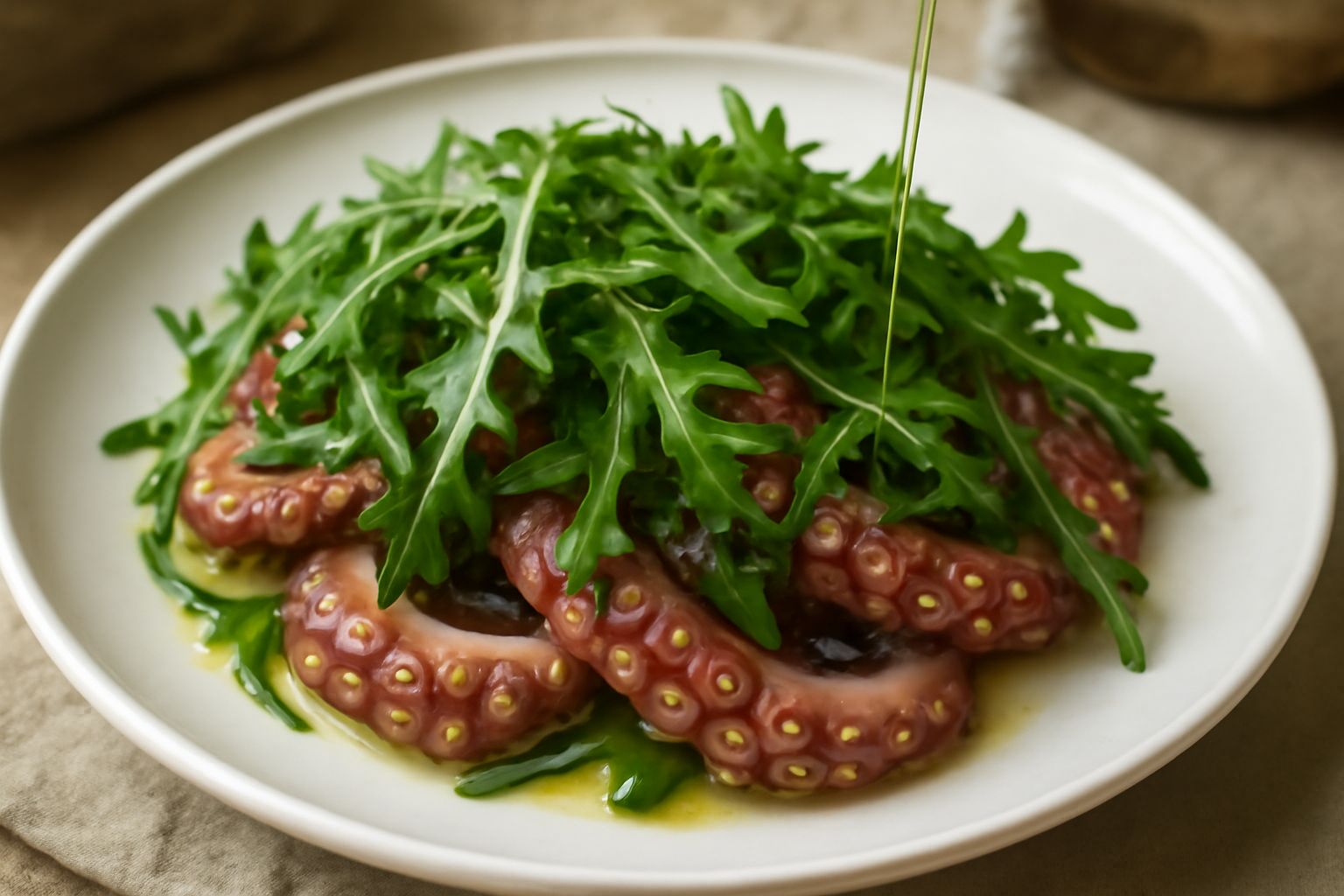 Polpo con rucola selvatica