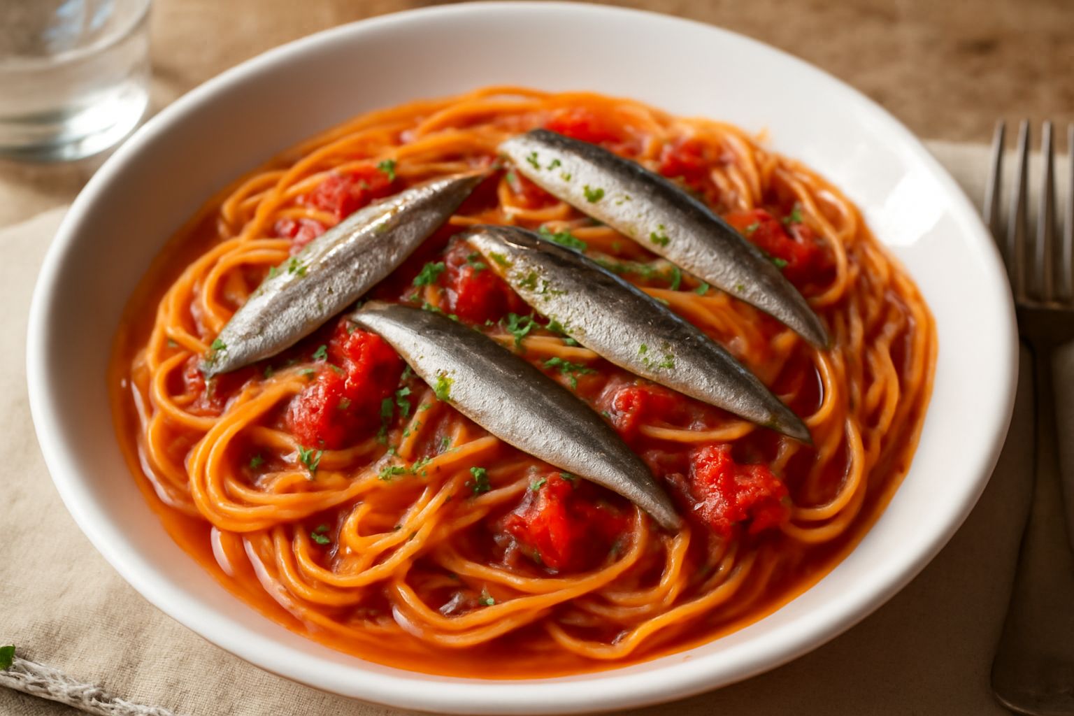 Pomodori e acciughe