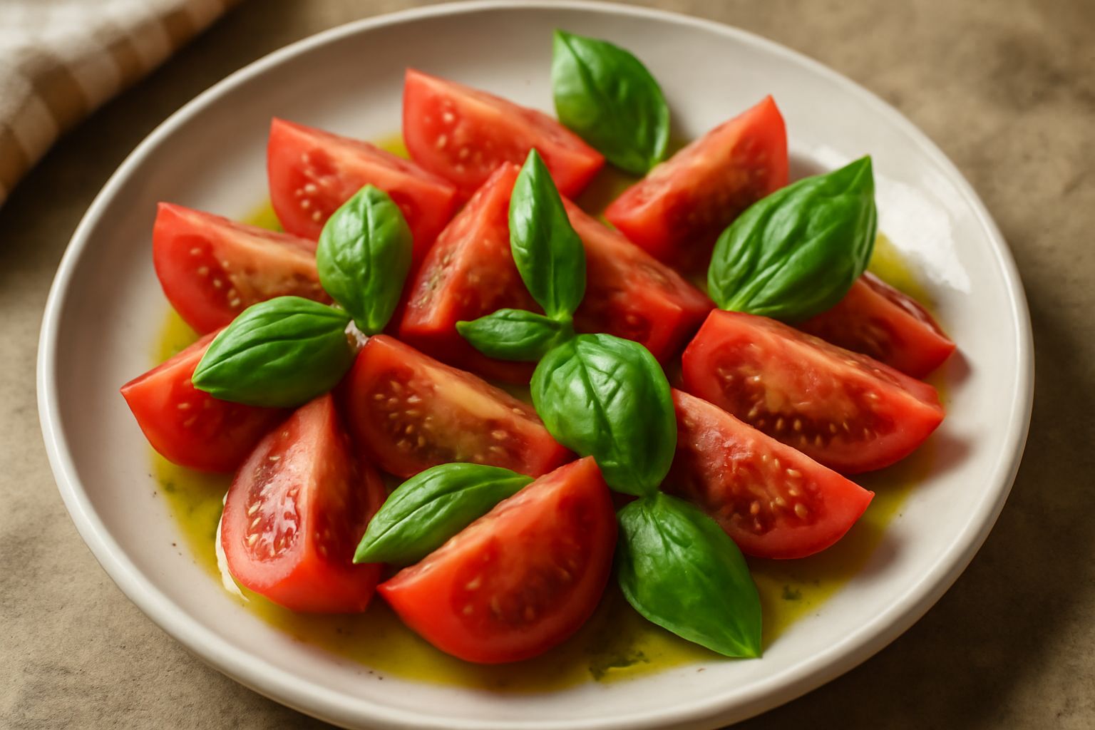 Pomodori freddi con basilico