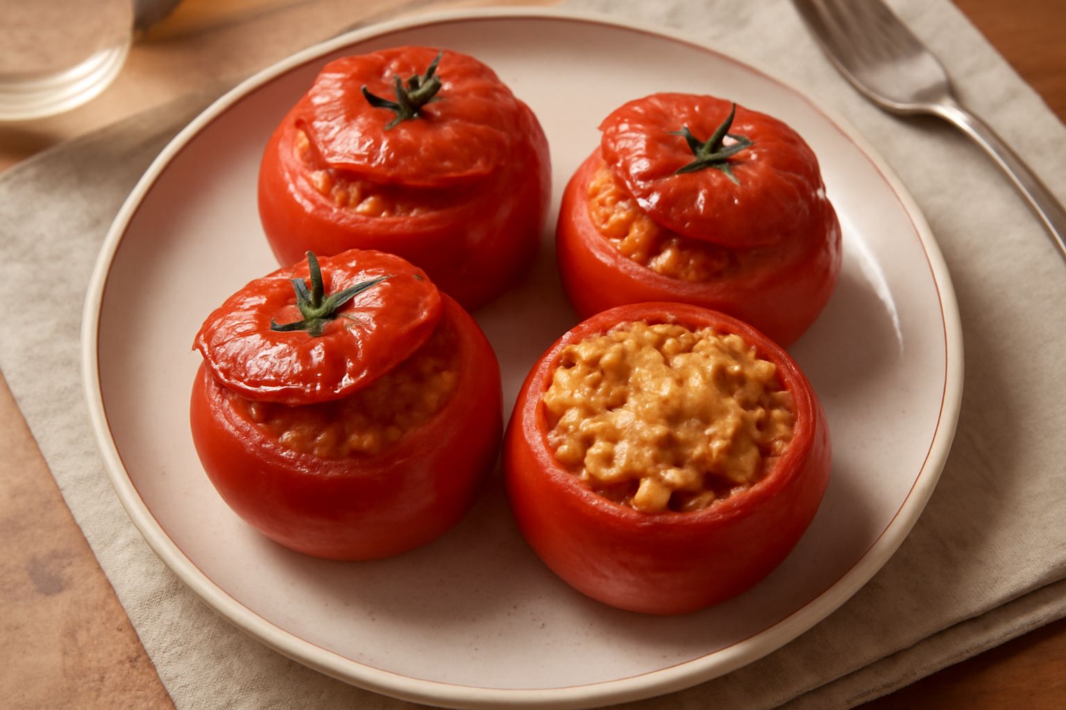 Pomodori ripieni in pasta