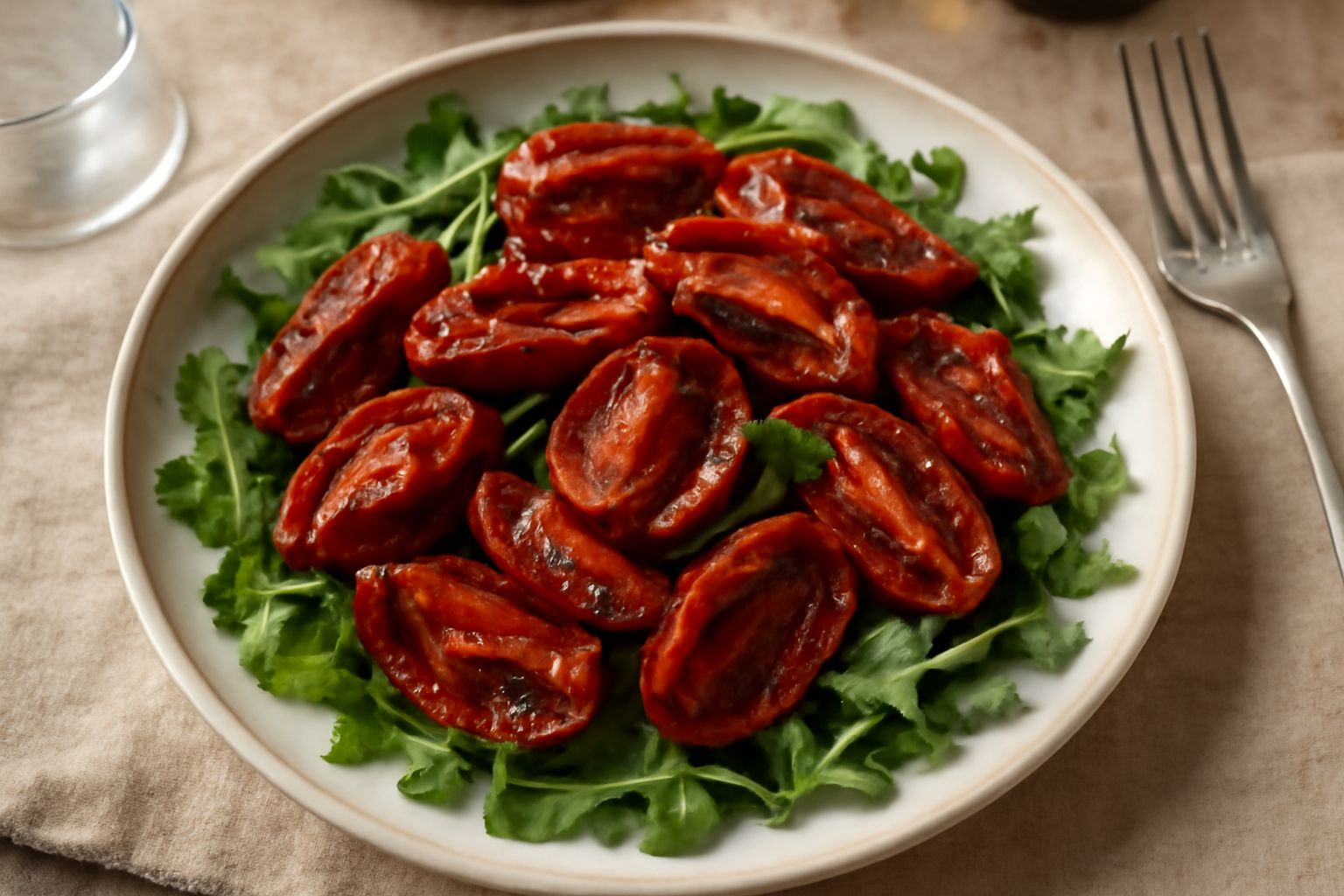 Pomodori secchi sott'olio in insalata