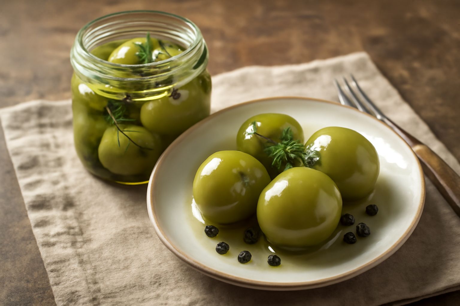 Pomodori verdi sott'aceto: croccanti e digestivi, perfetti per accompagnare piatti ricchi