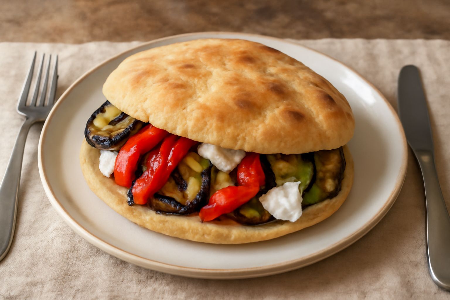Puccia ripiena di verdure