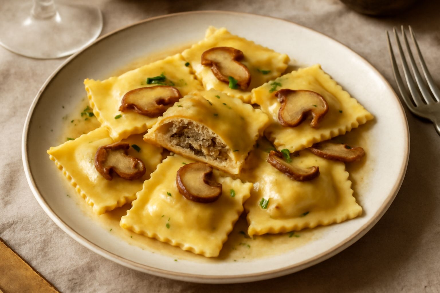 Ravioli ai funghi porcini
