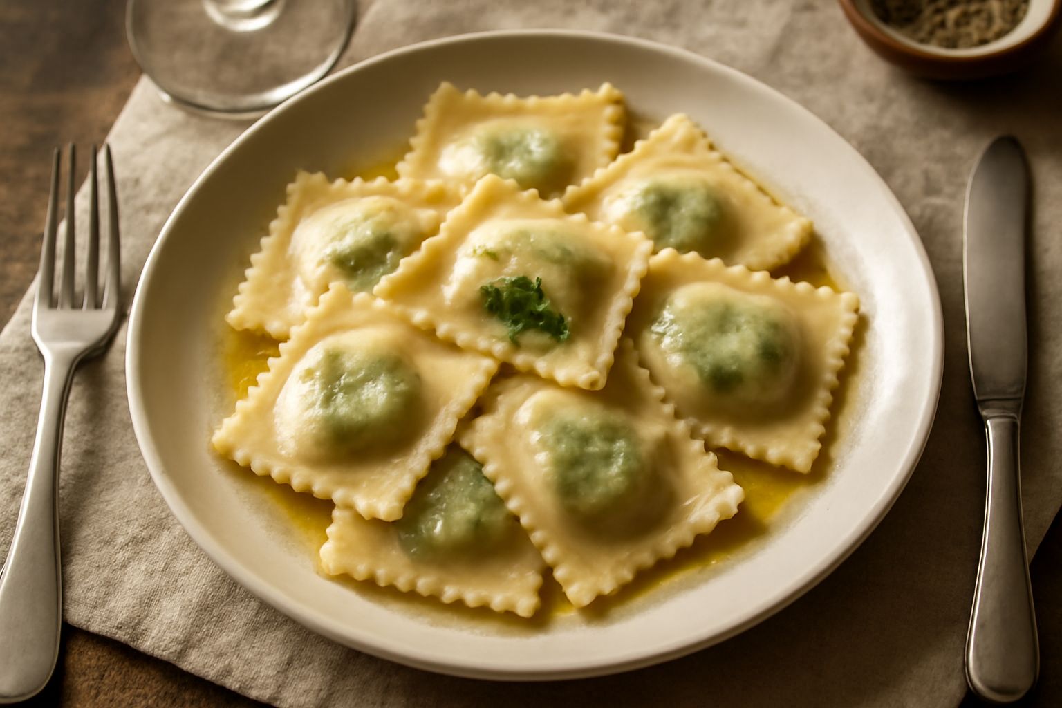 Ravioli ai piselli