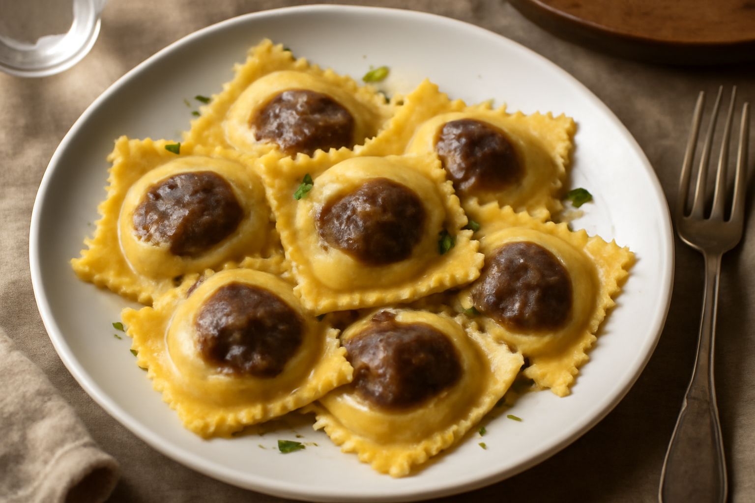 Ravioli con ricotta e melanzana