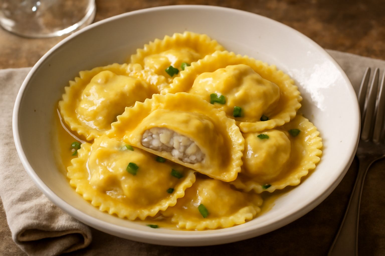 Ravioli di ricotta affumicata