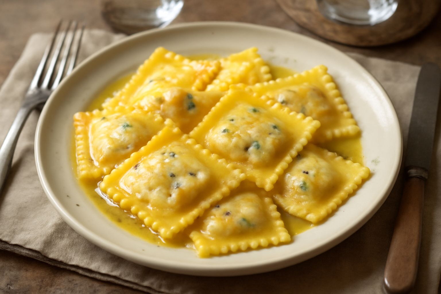 Ravioli di ricotta e alici