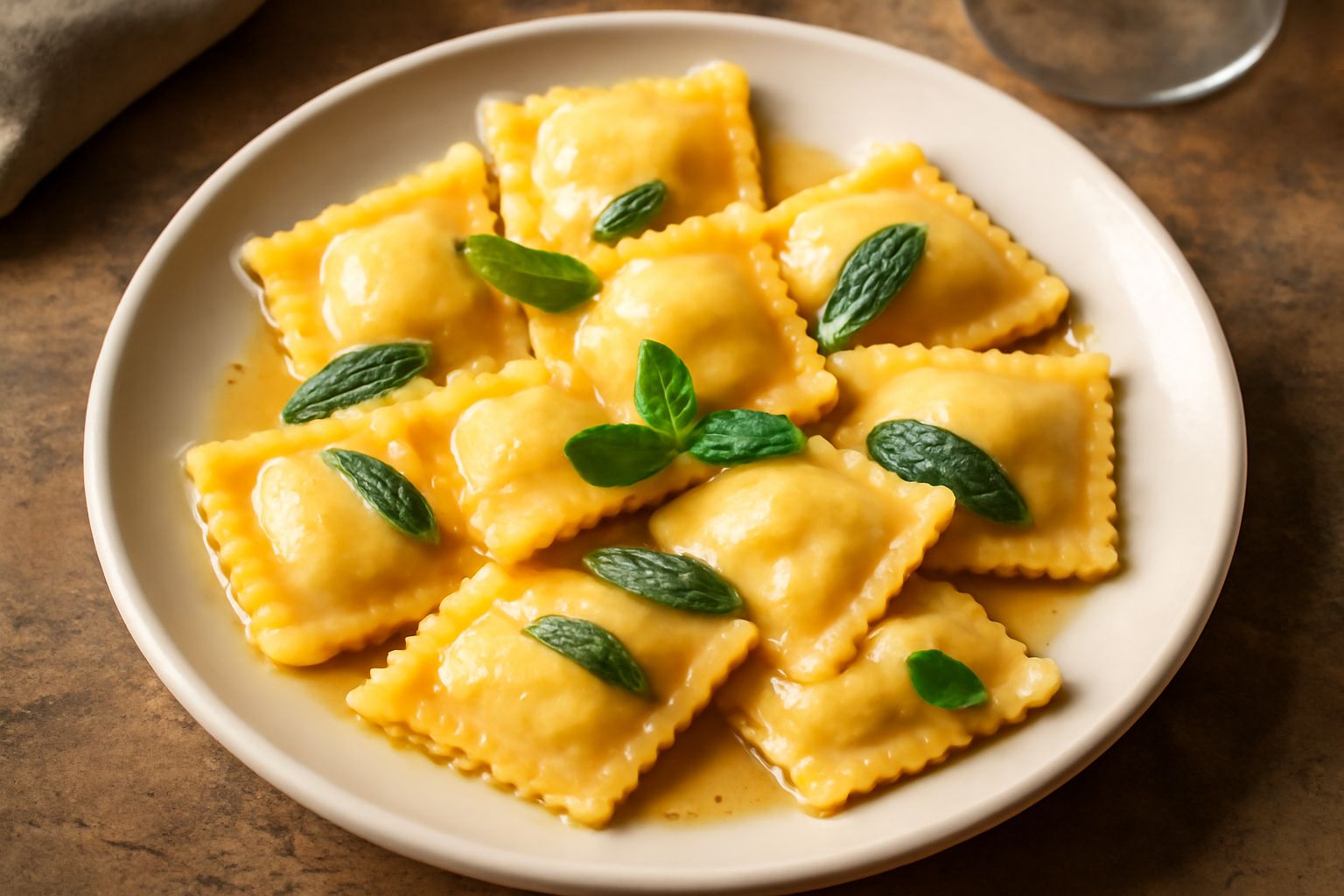 Ravioli di ricotta e mentuccia