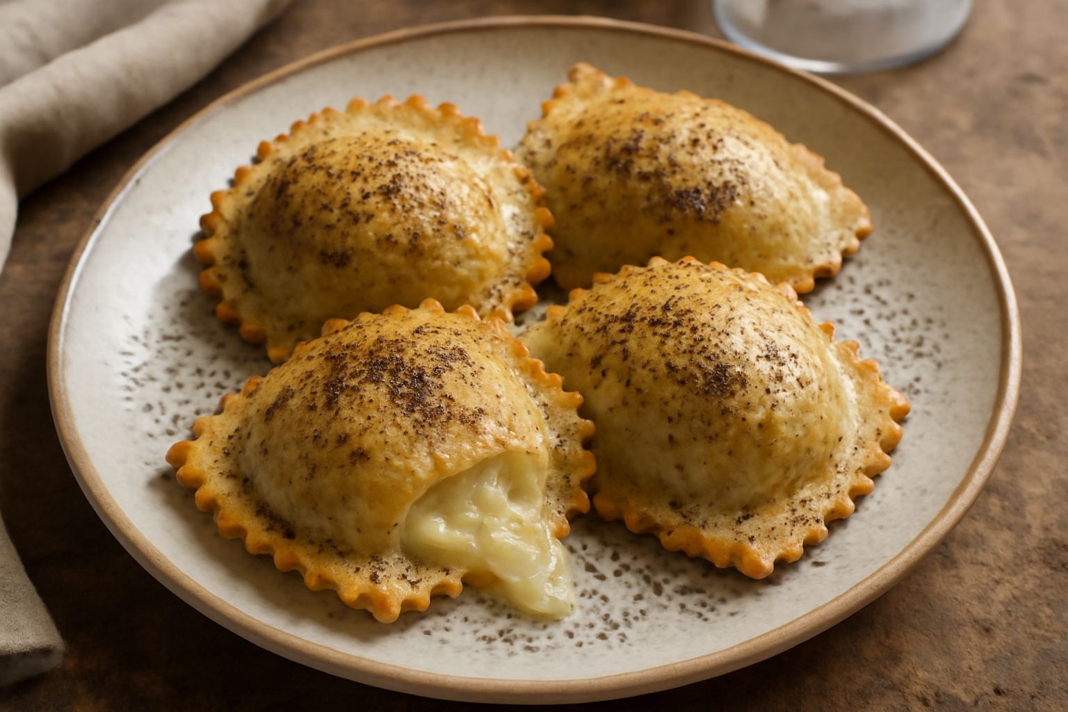 Ravioli di scamorza e pepe