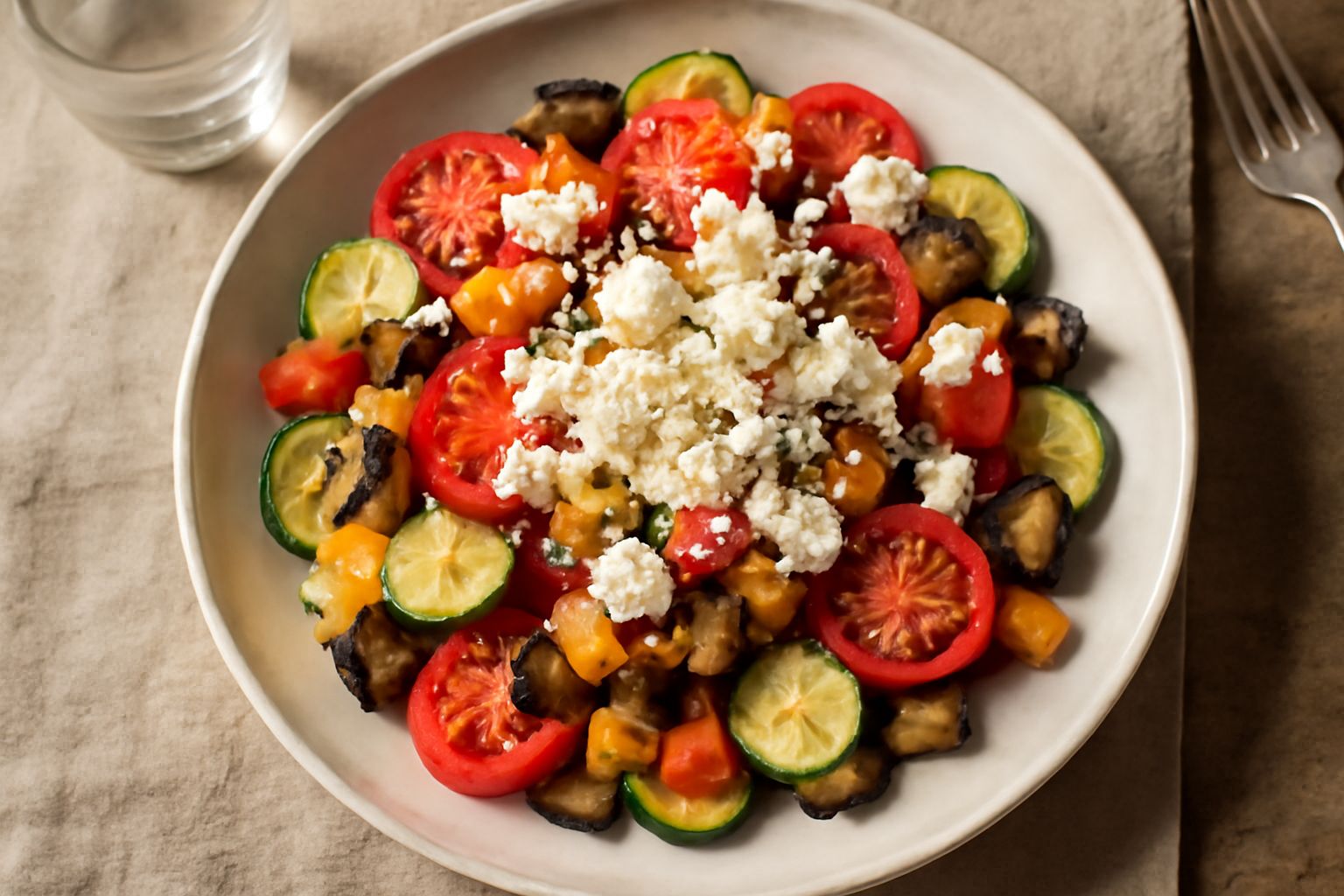 Ricotta salata con ortaggi
