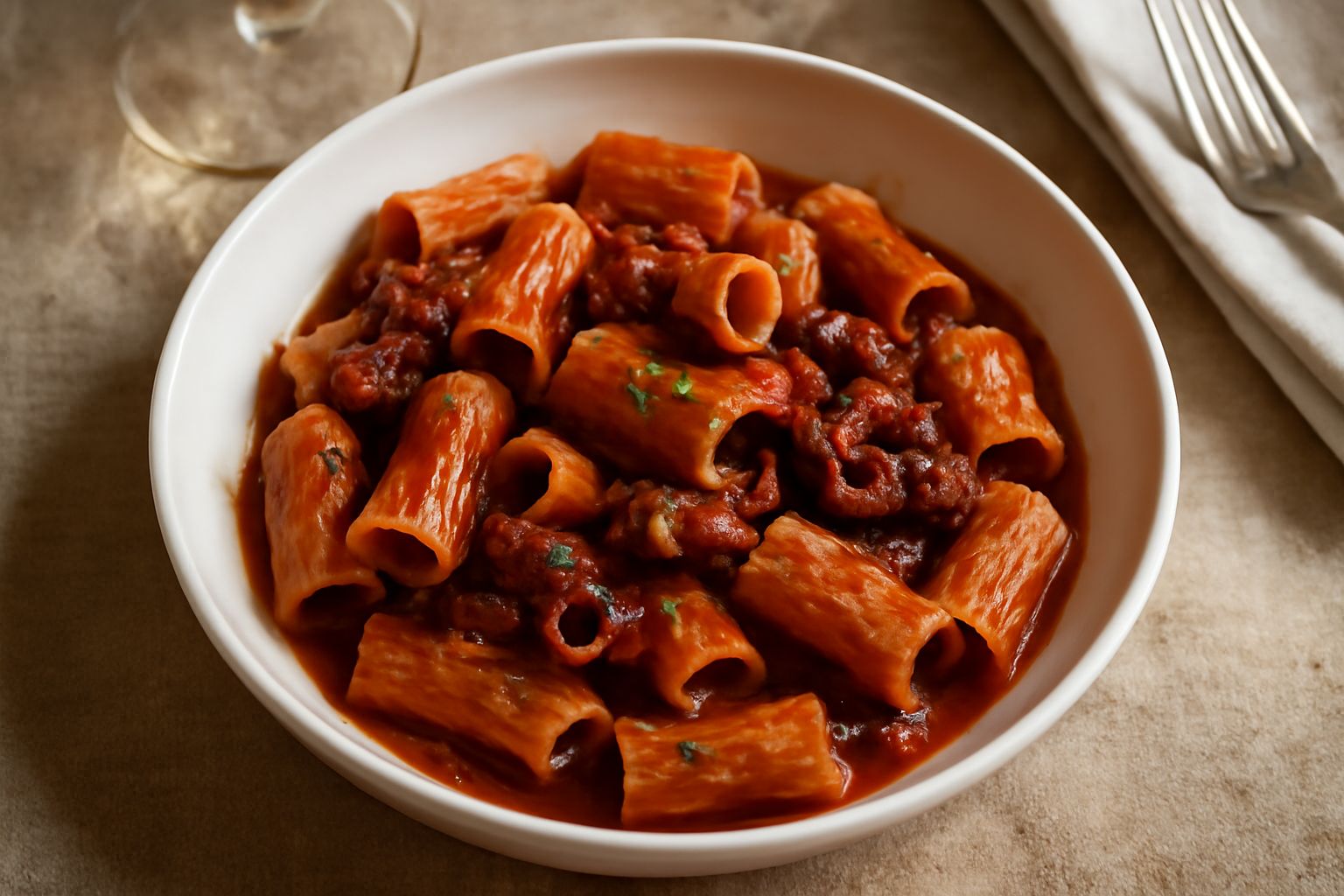 Rigatoni al sugo di polpo