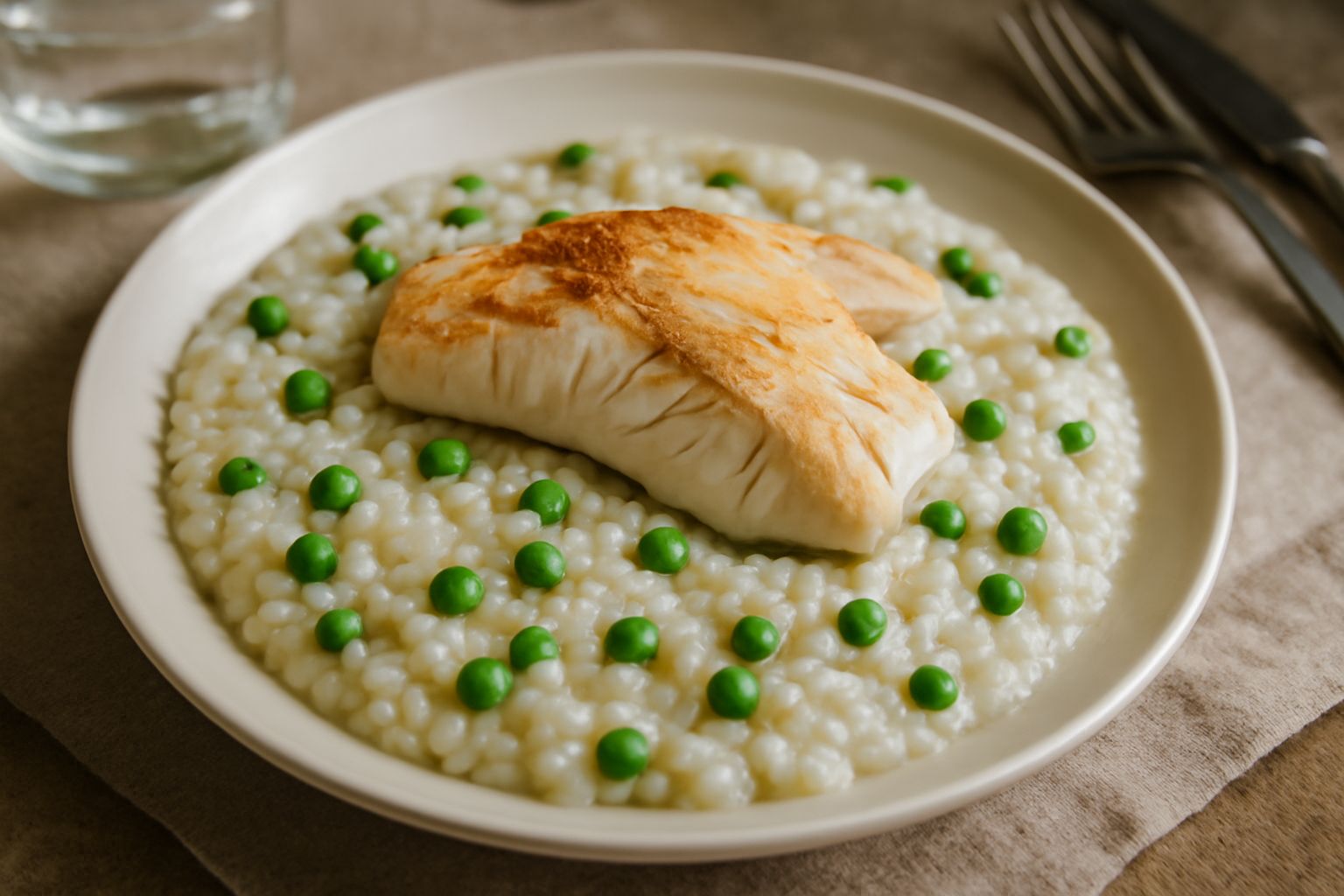 Risi e bisi con pesce