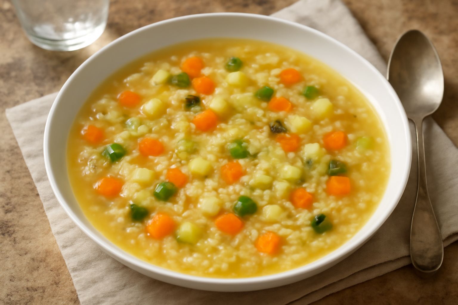 Riso in brodo con verdure
