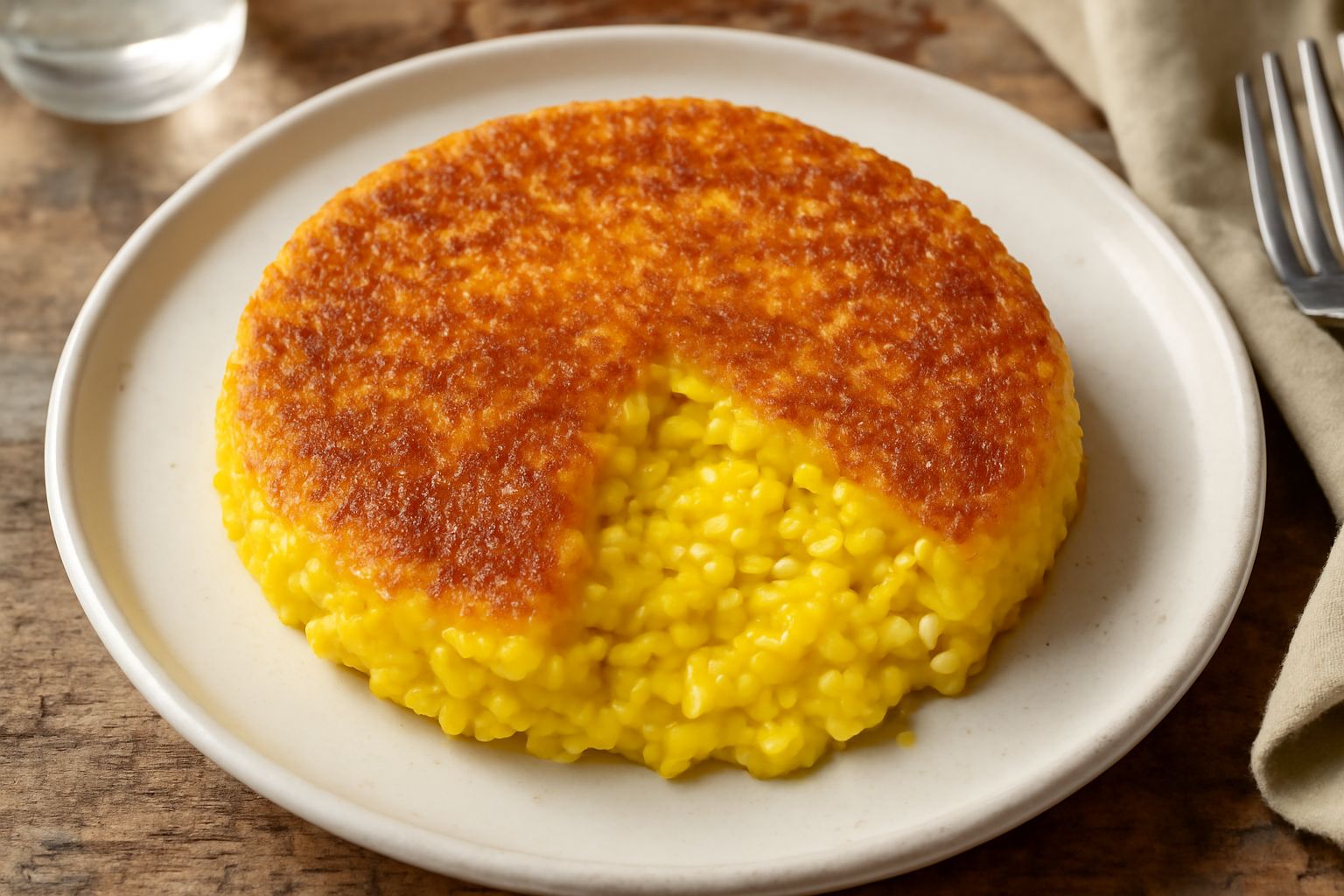 Risotto alla milanese in crosta