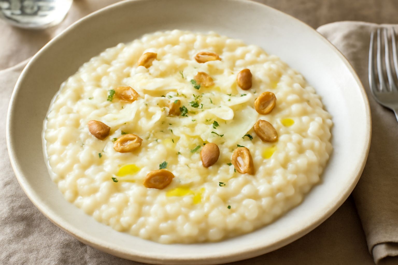 Risotto all'orzata con avanzi