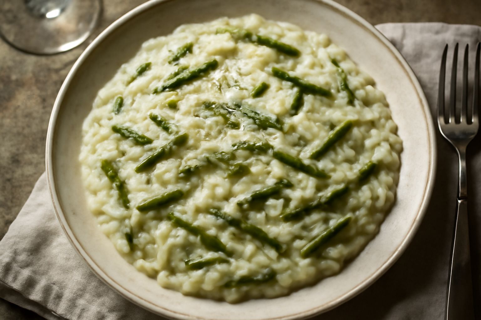 Risotto con asparagi selvatici