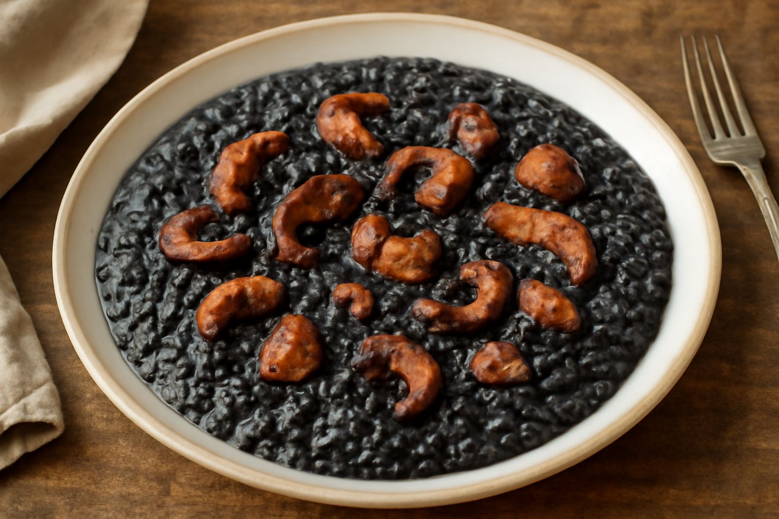 Risotto nero con polpo avanzato