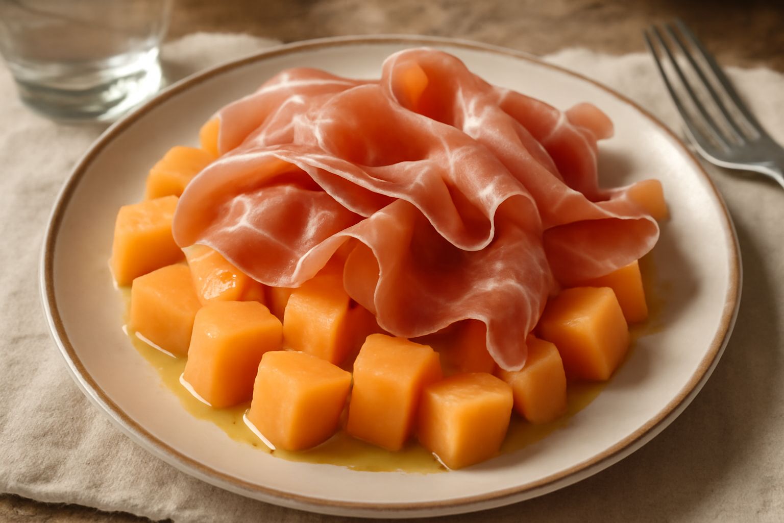 Insalata di melone con prosciutto