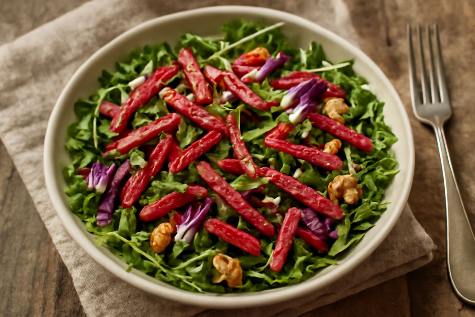 Salame ascolano in insalata