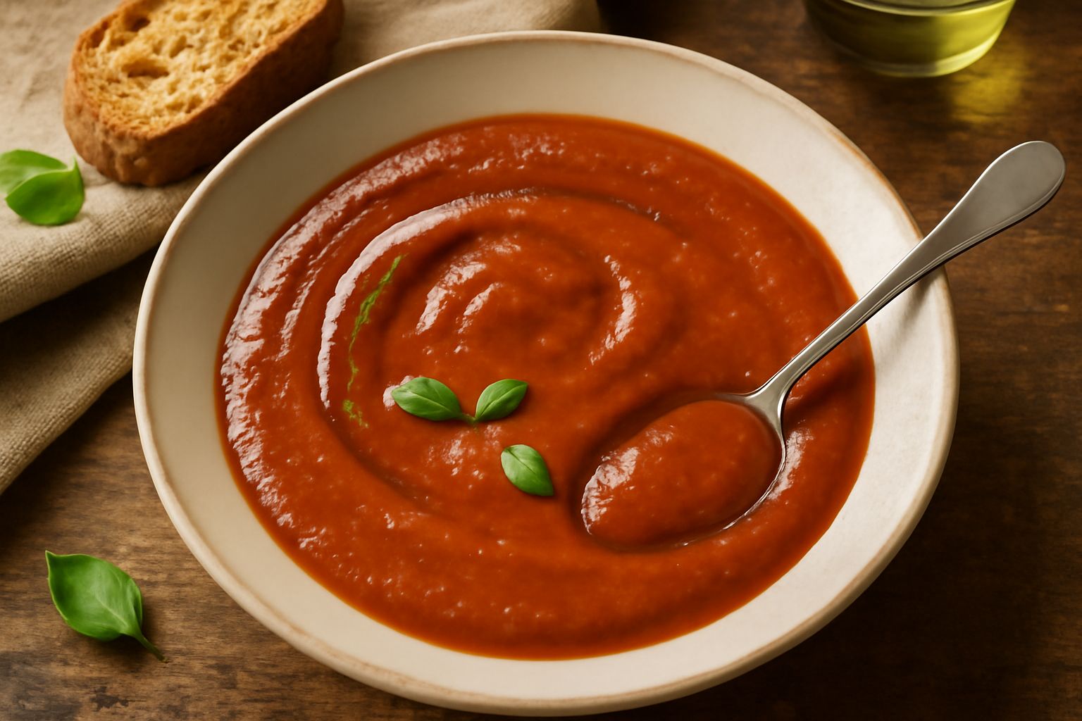 Salsa di pomodoro con pane secco