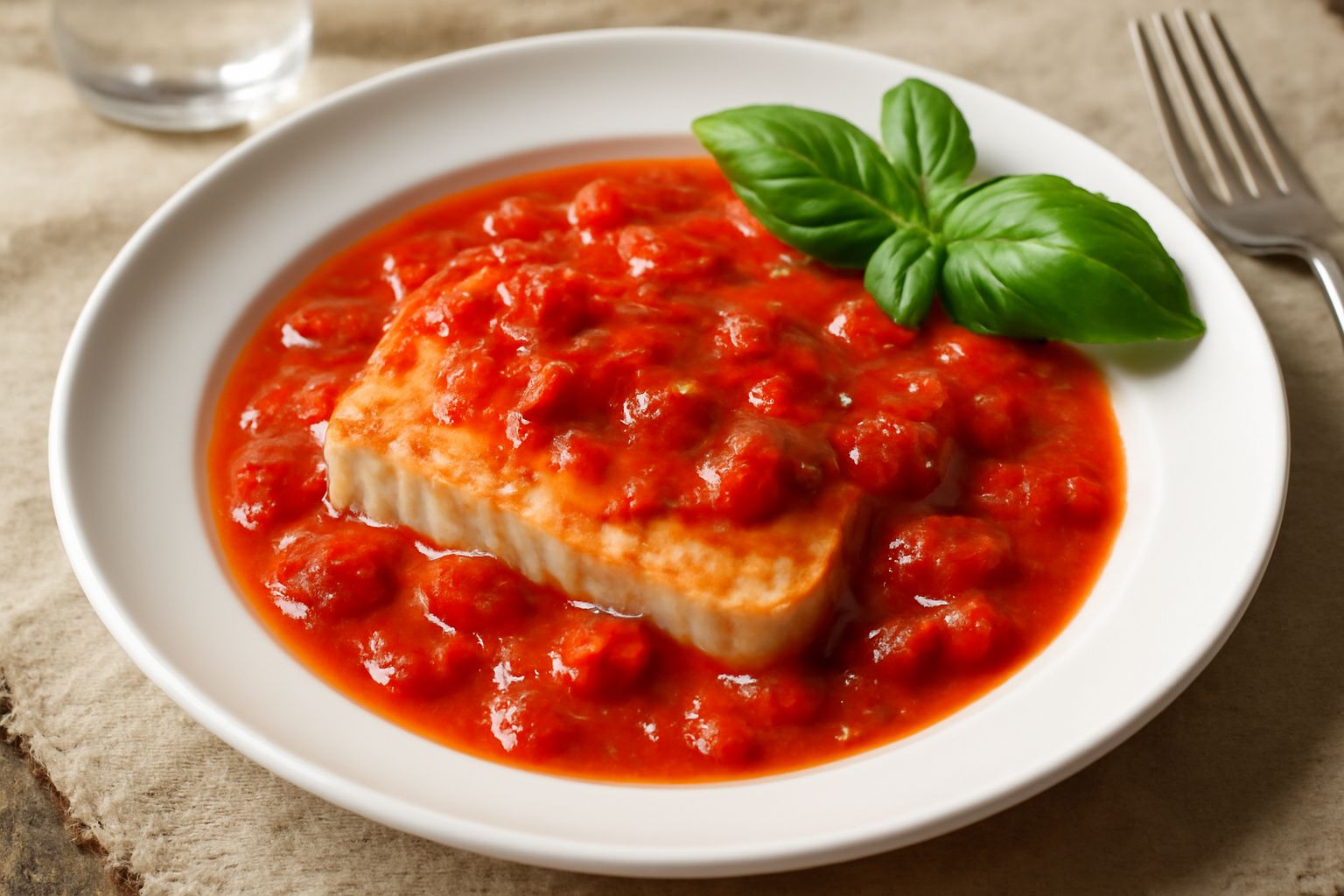 Salsa di pomodoro e pesce spada