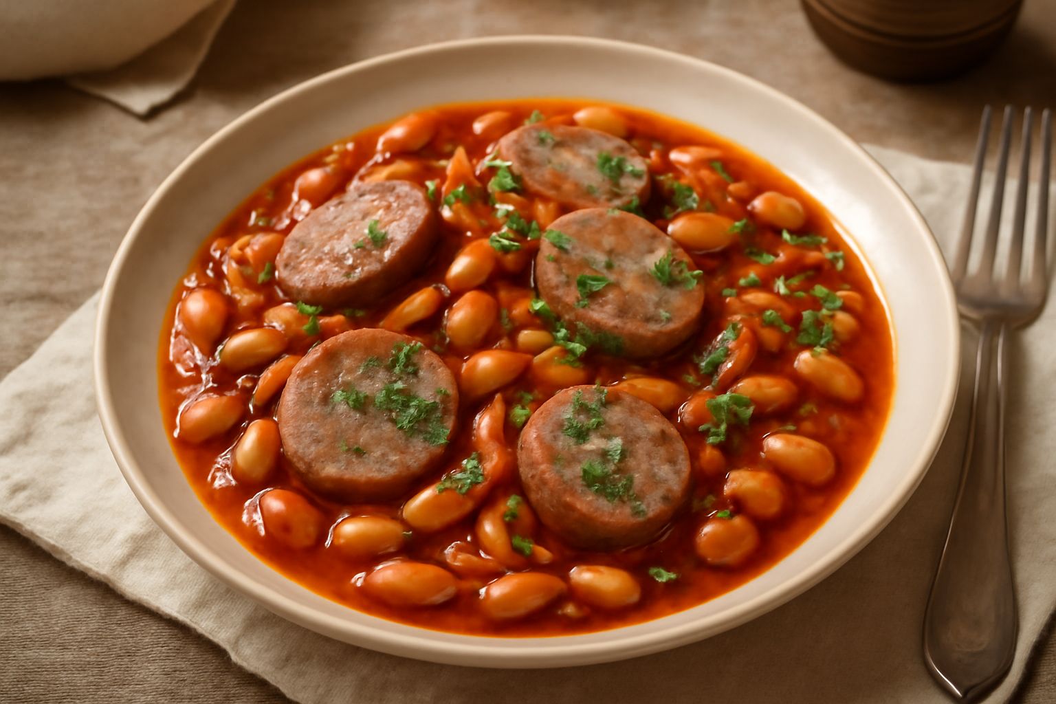 Salsicce con fagioli