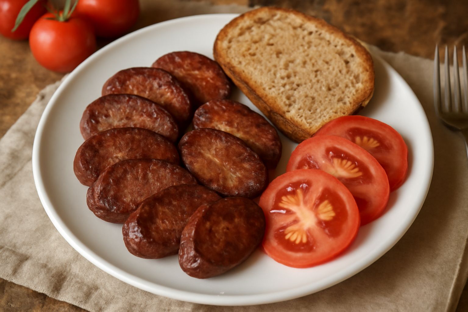 Salsiccia fredda con pane