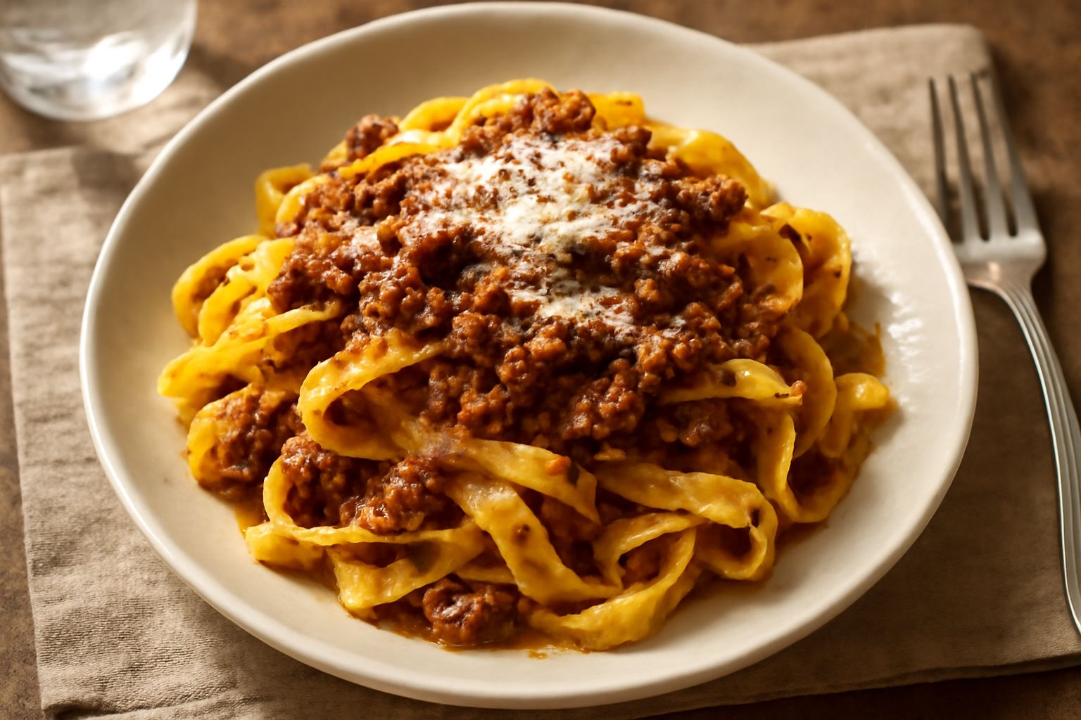 Sfoglia d'uovo al ragù