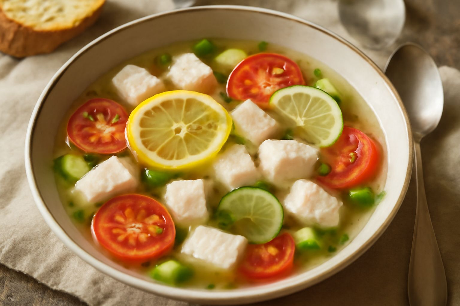 Sopa di pesce fredda