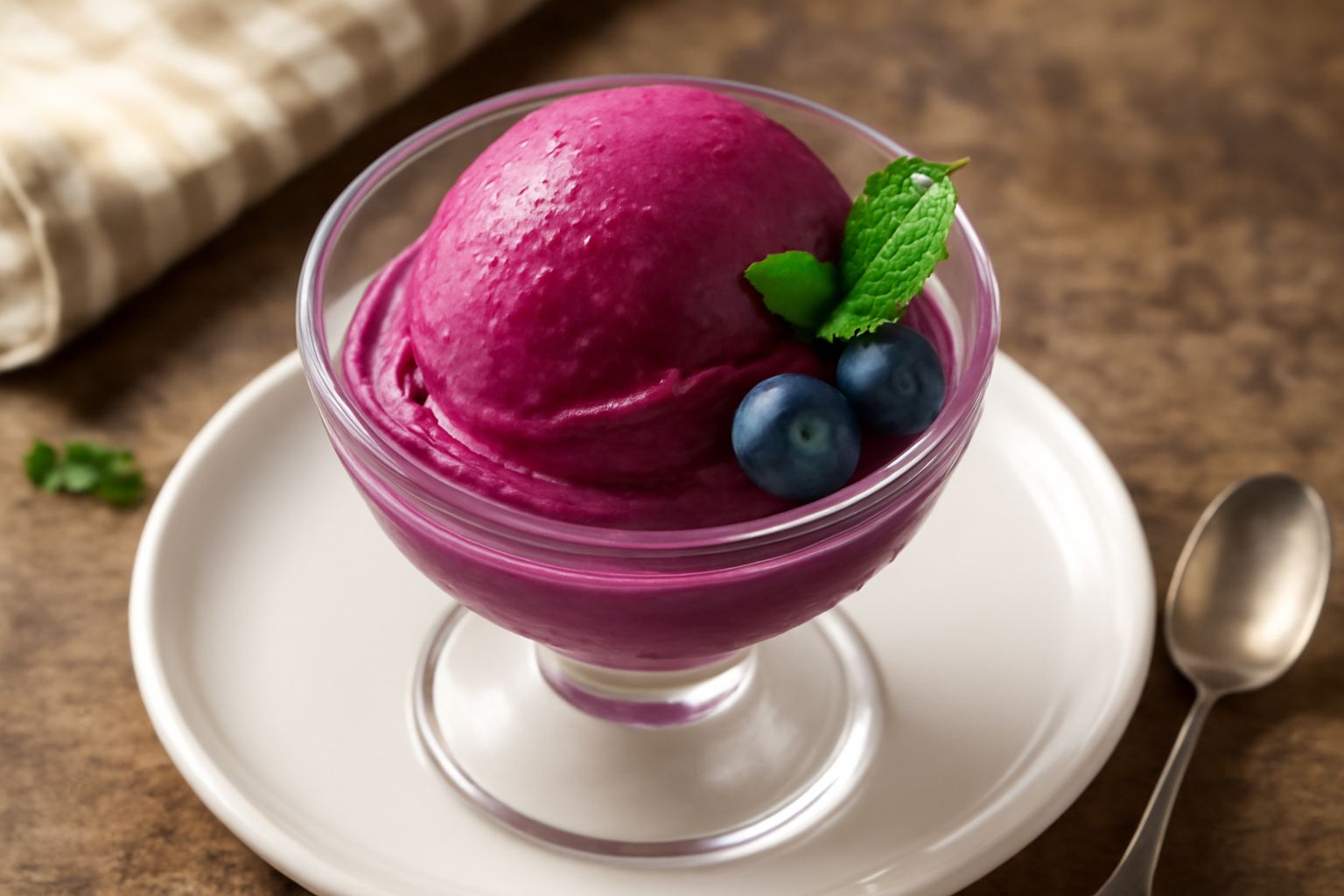 Sorbet ai mirtilli