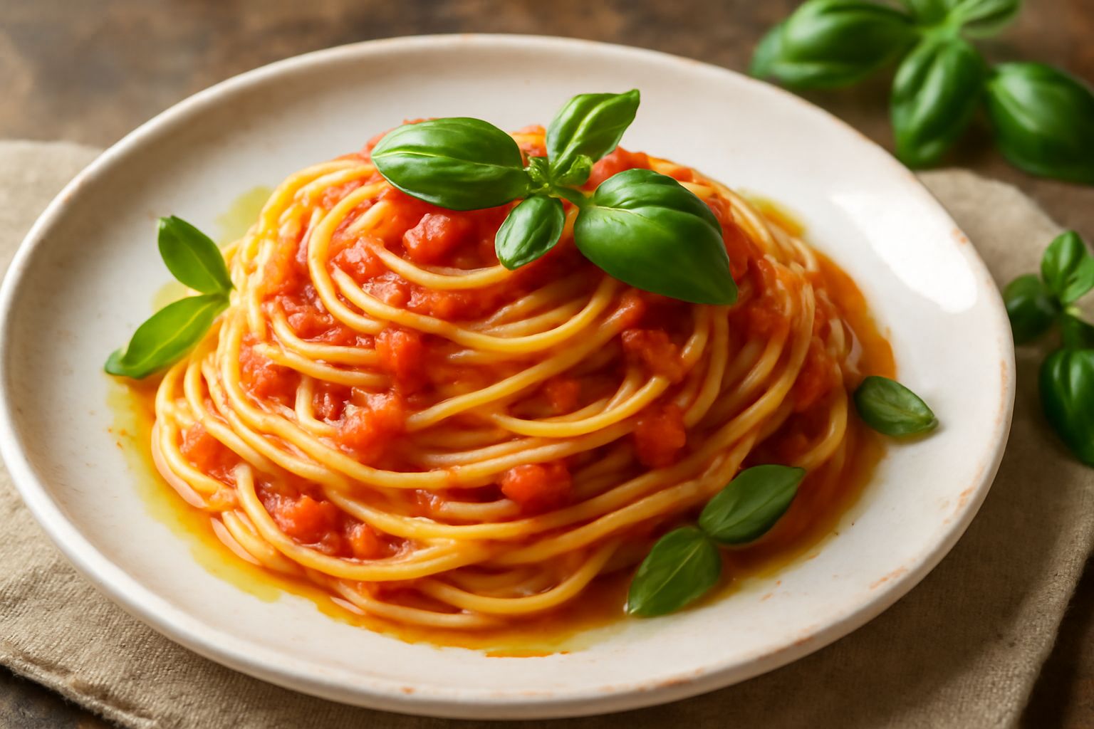 Spaghetti al pomodoro pelato