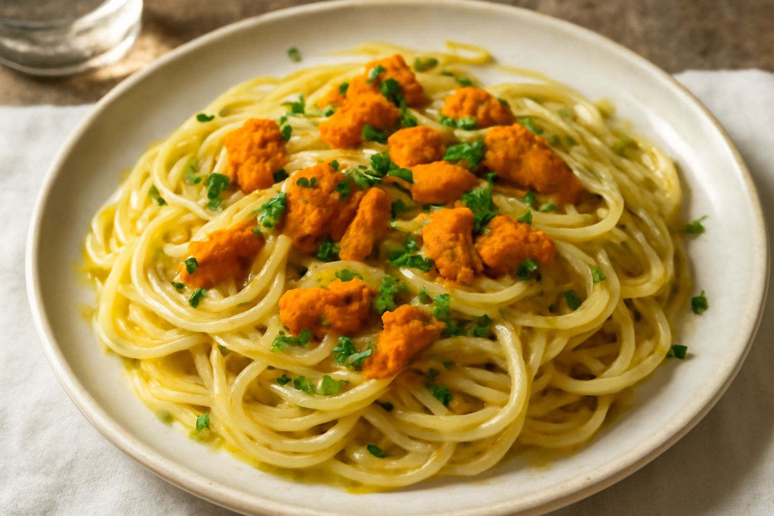 Spaghetti al riccio di mare