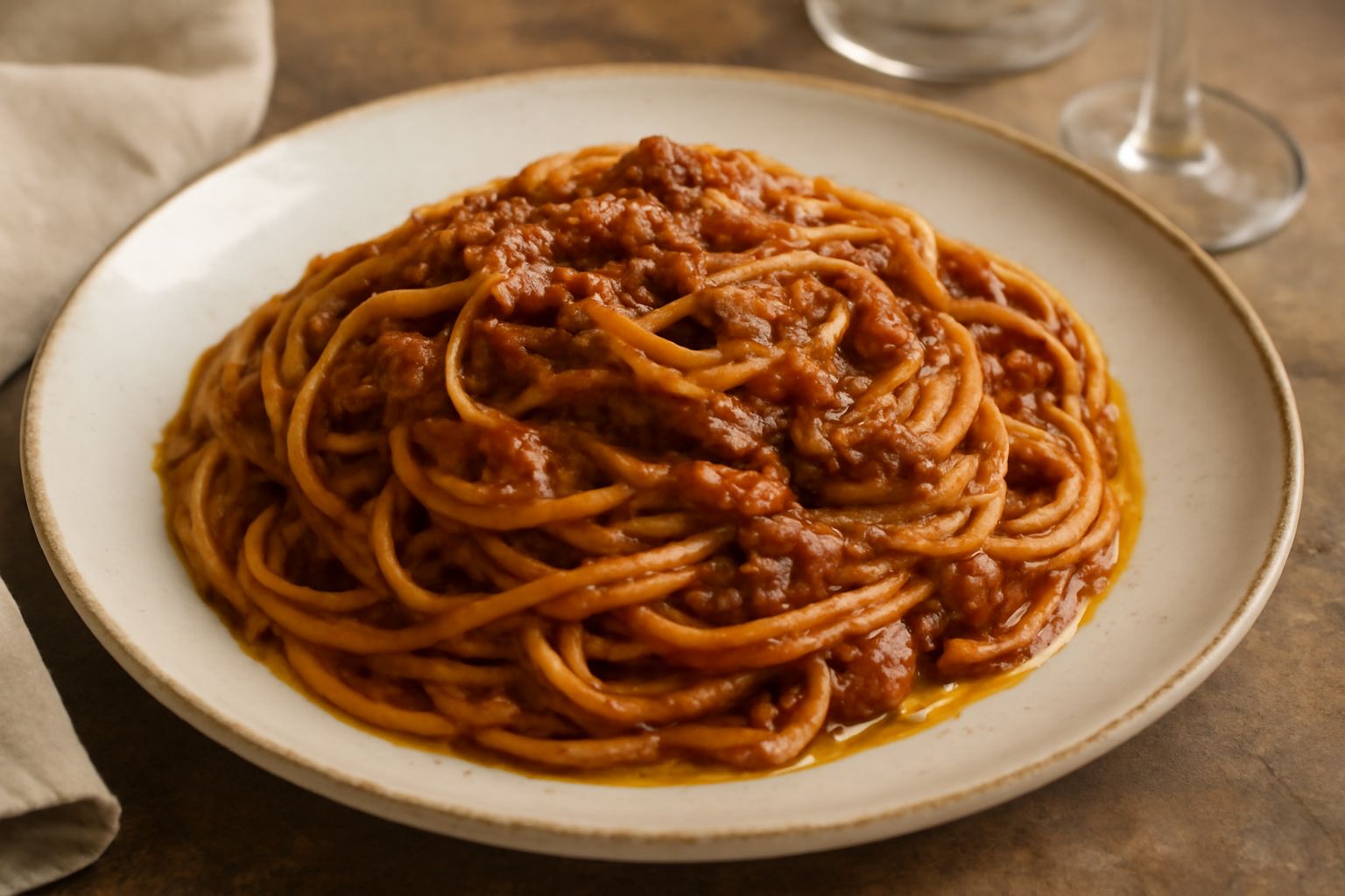 Spaghetti al sugo d'agnello