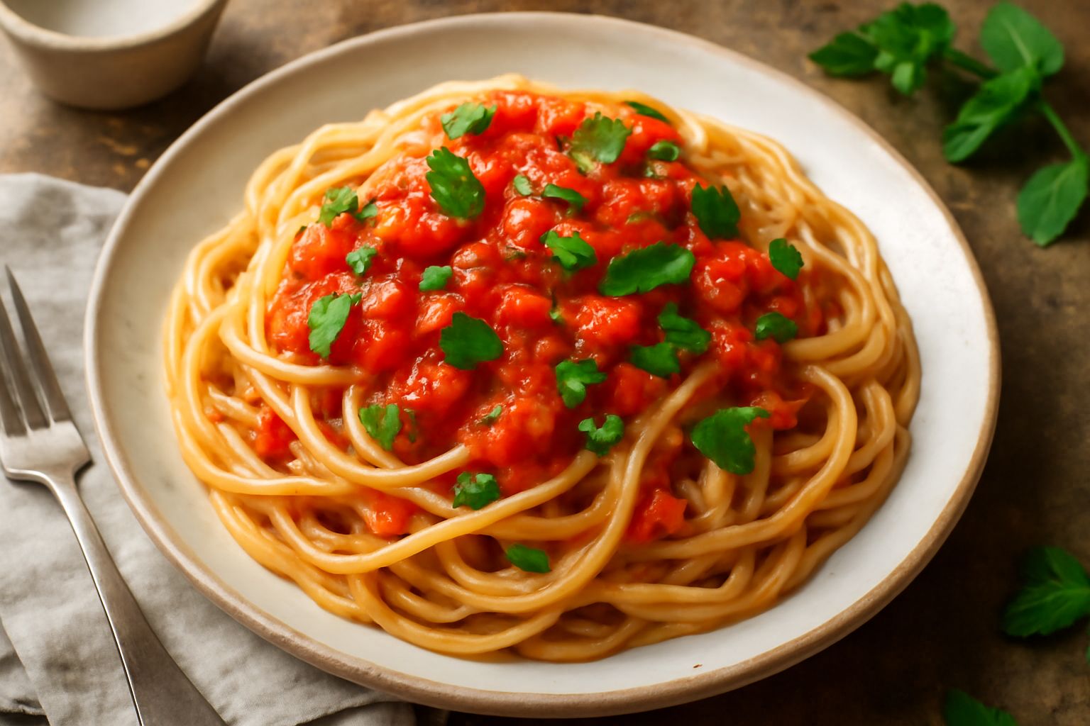 Spaghetti alla menta fresca