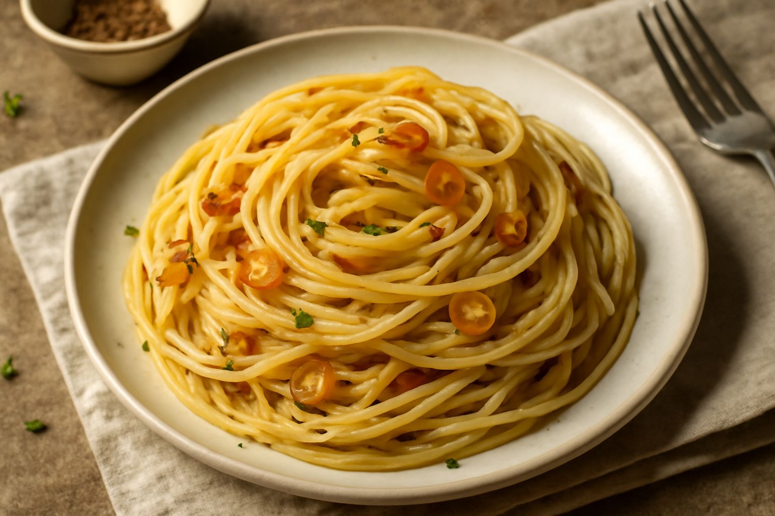 Spaghetti all'aglio e olio