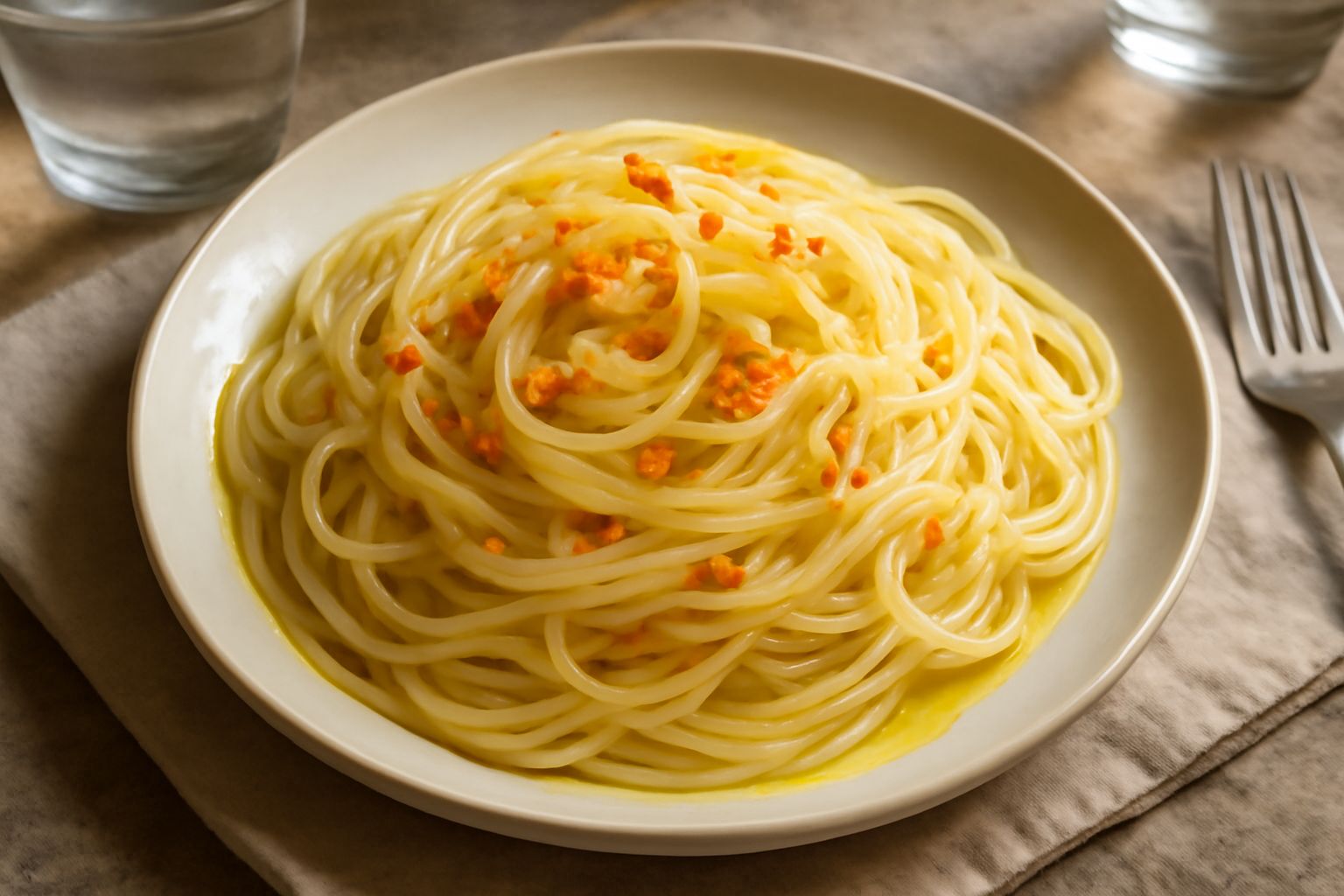 Spaghetti all'olio freddi