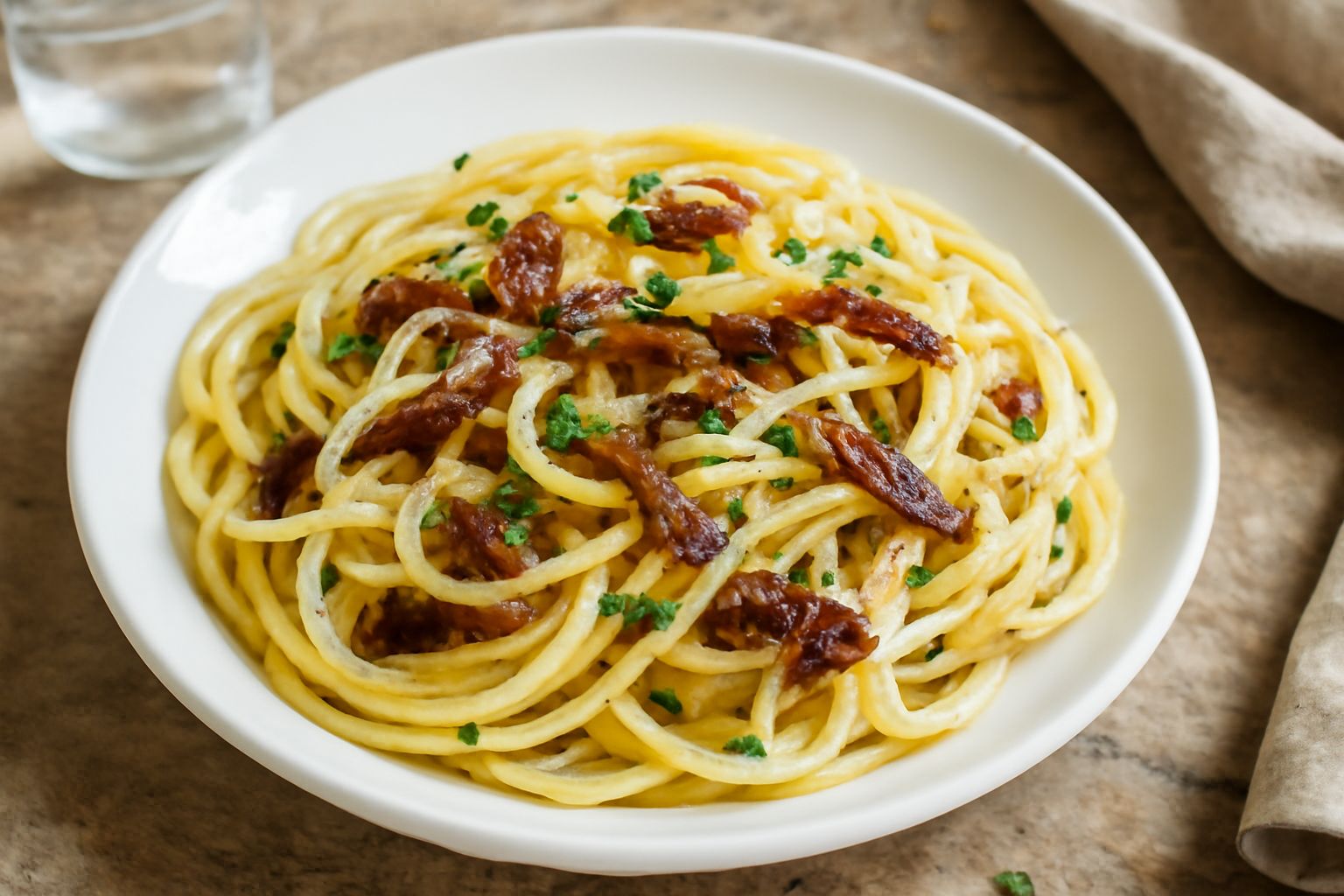 Spaghetti con acciughe salate