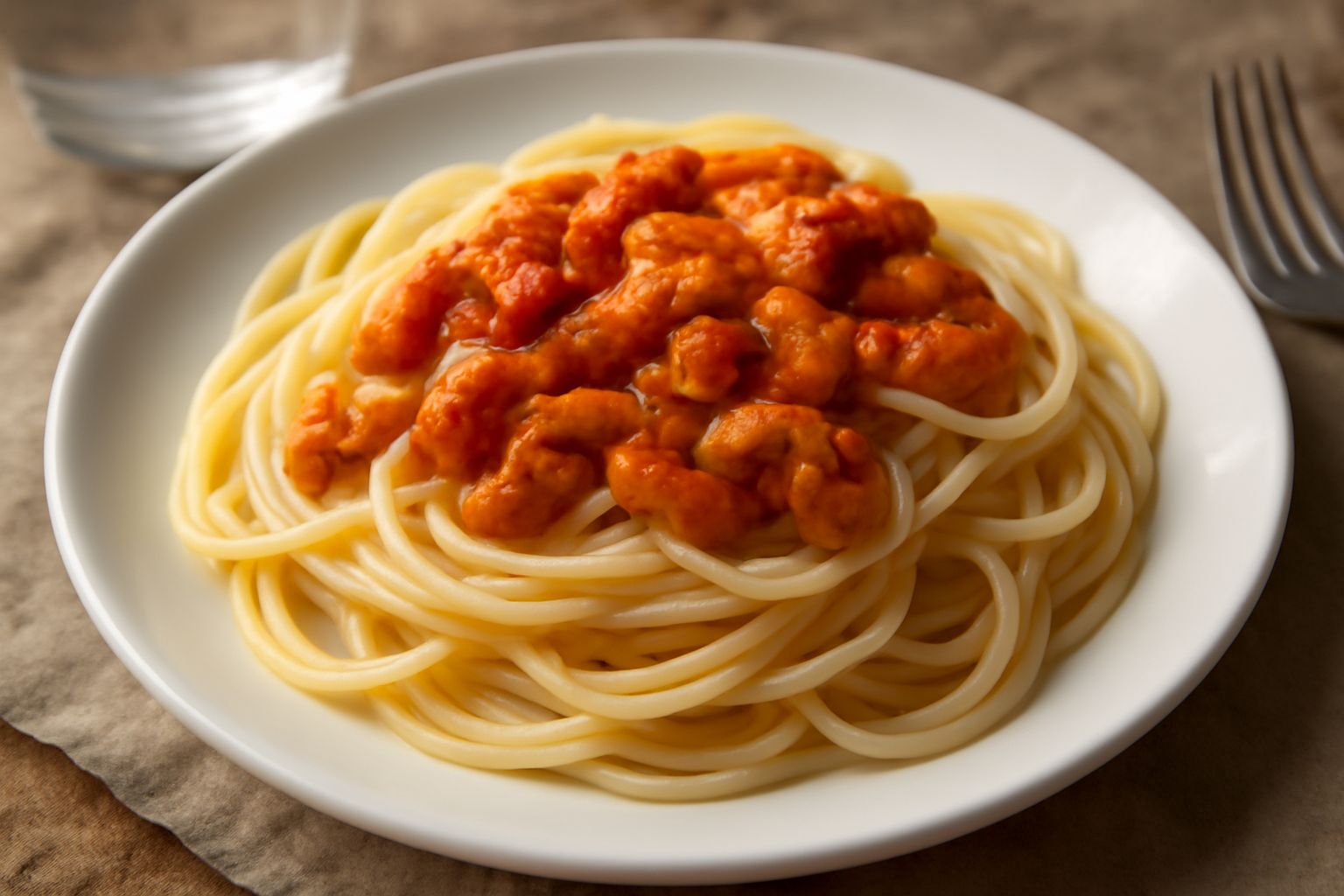 Spaghetti con polpa di riccio