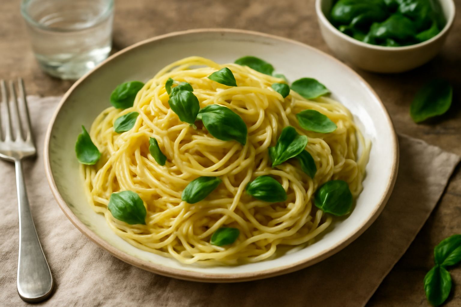 Spaghetti freddi al basilico