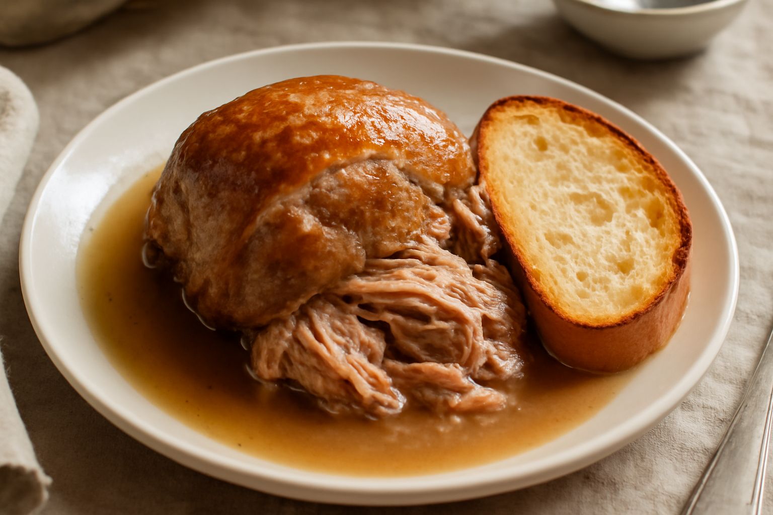 Spalla di maiale con pane